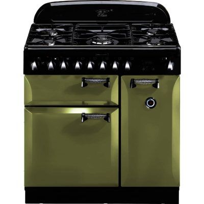 Rangemaster Elan 90cm Dual Fuel 100960 Range Cooker in Olive Green